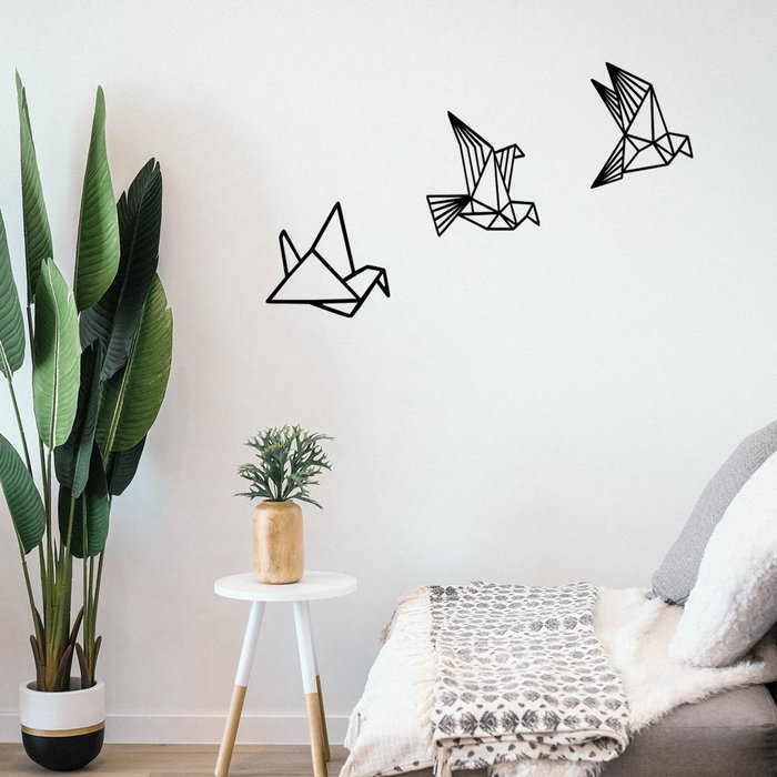 Wallity Oragami Accesorio de Pared de Madera Decorativa Negro Pack de 3 Wallity Oragami Accesorio de Pared de Madera Decorativa Negro Pack de 3